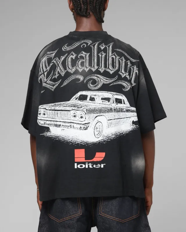 Loiter Lowrider Vintage T-Shirt Washed Black made by Culture Kings