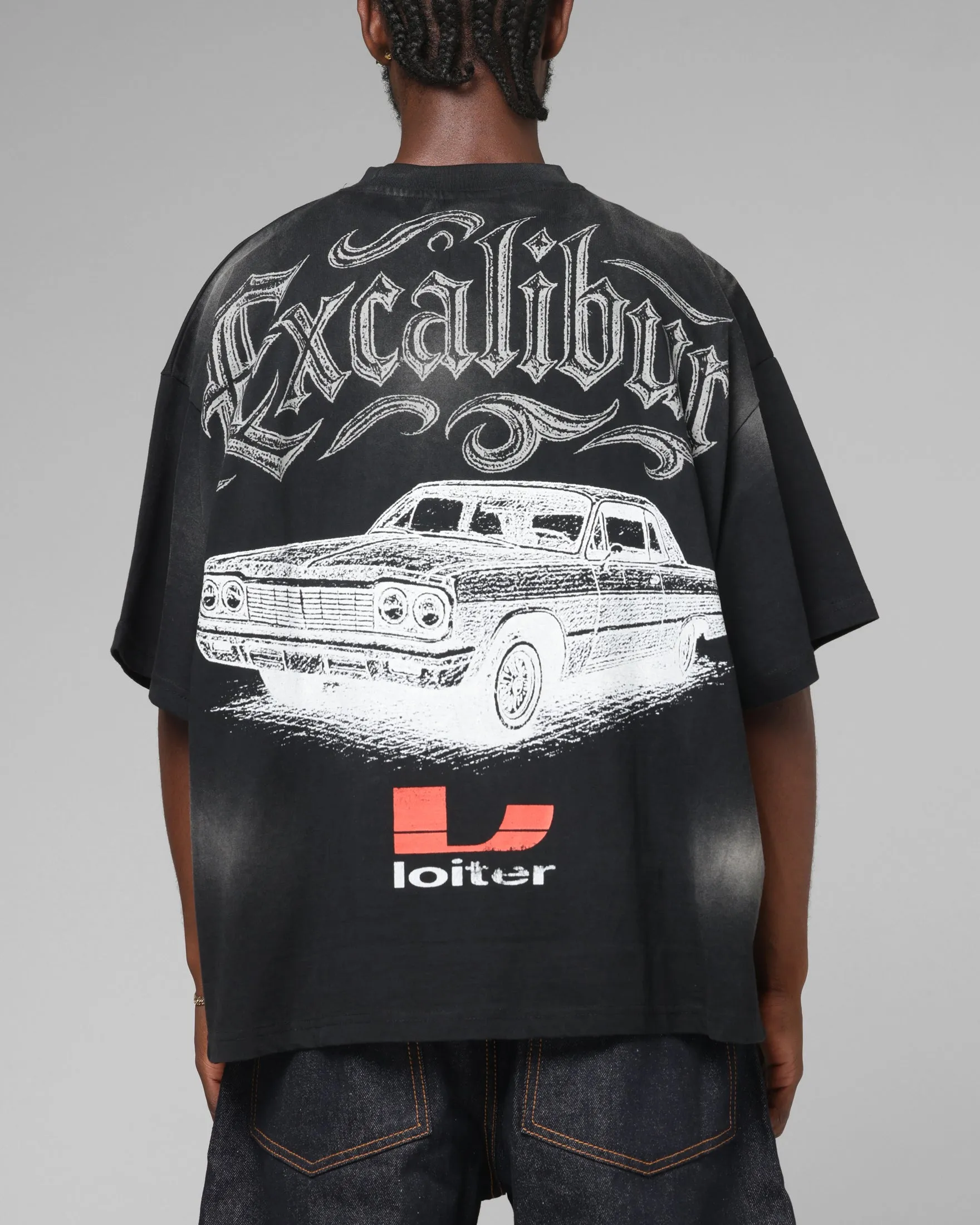 Loiter Lowrider Vintage T-Shirt Washed Black sold by Culture Kings