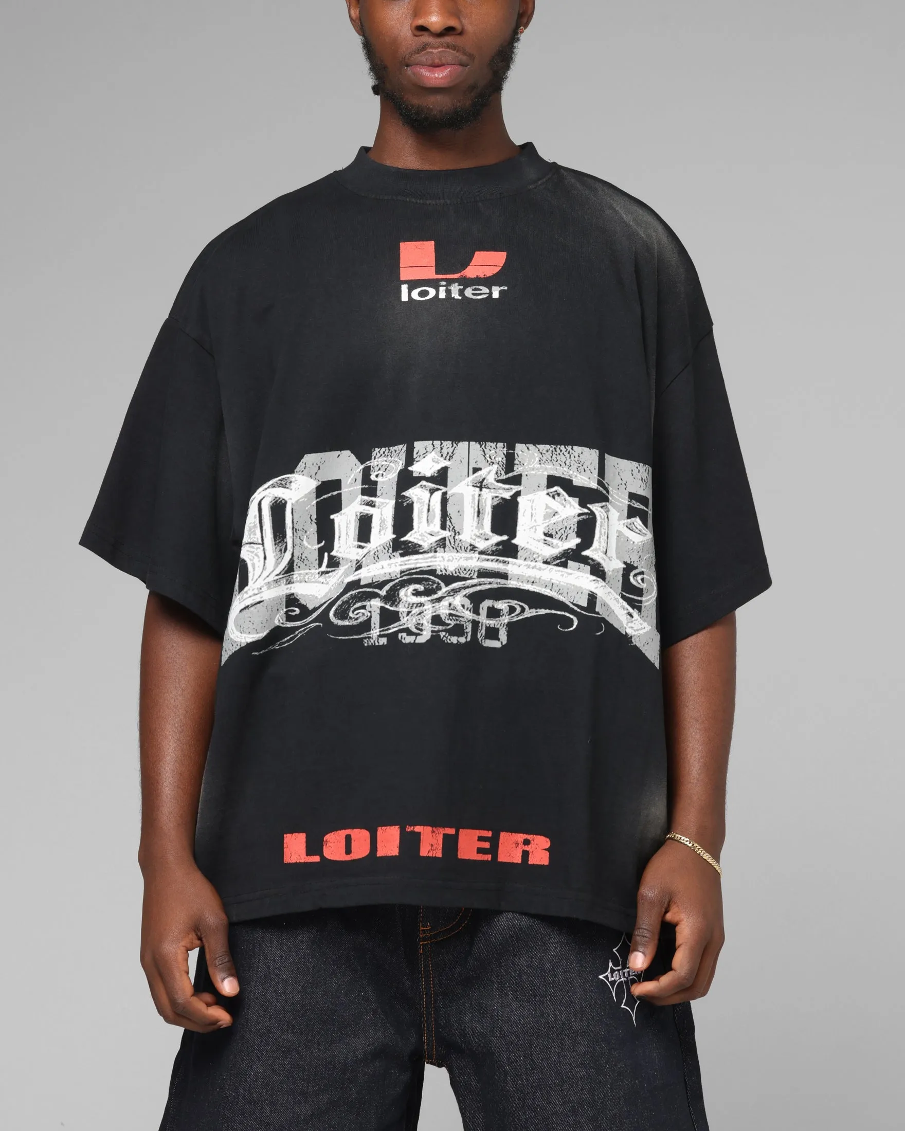 Loiter Lowrider Vintage T-Shirt Washed Black sold by Culture Kings product image thumbnail 2