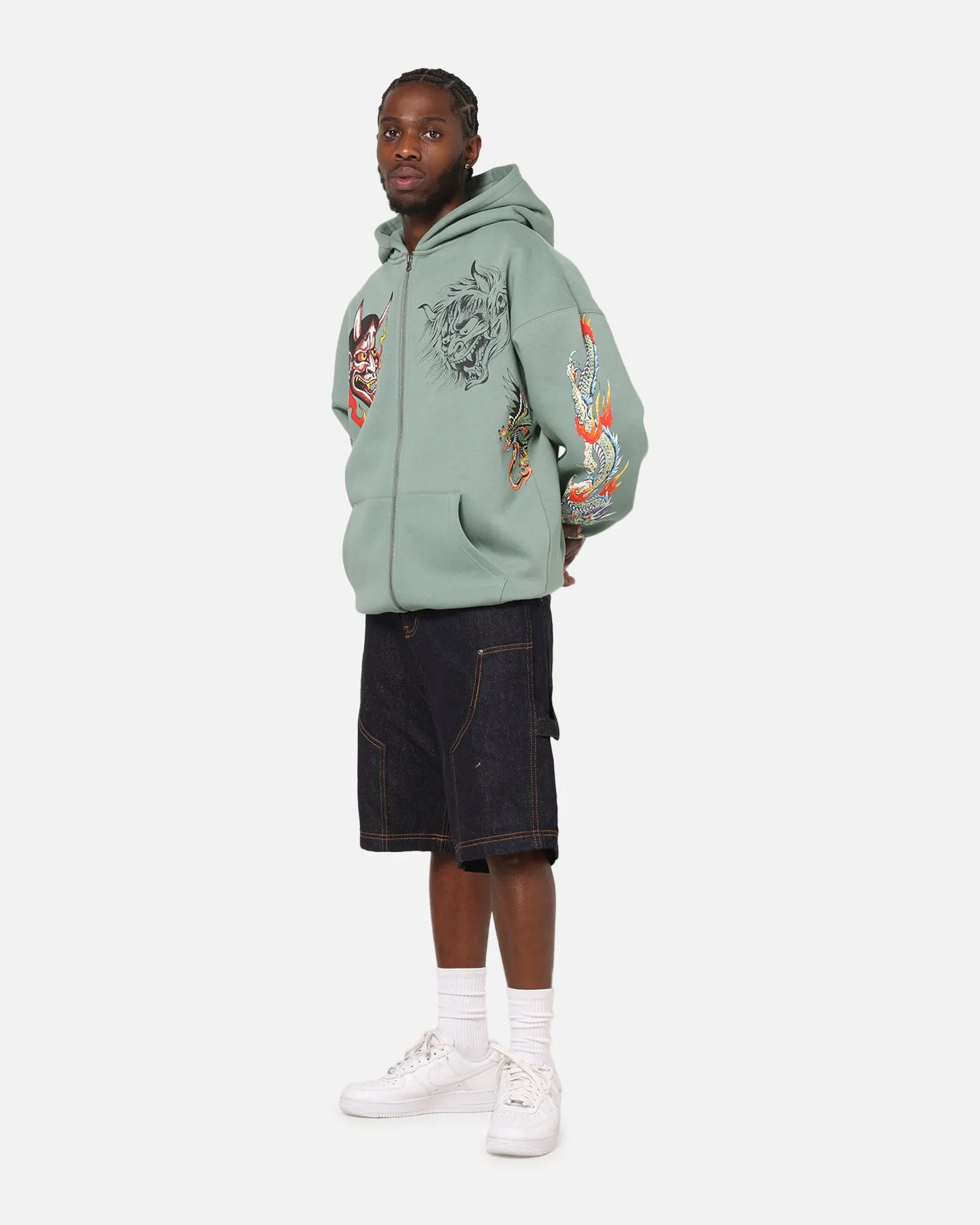 Ed Hardy Floral Zip Hoodie Sage sold by Culture Kings product image thumbnail 3