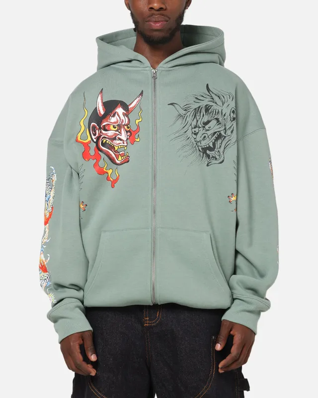 Ed Hardy Floral Zip Hoodie Sage sold by Culture Kings