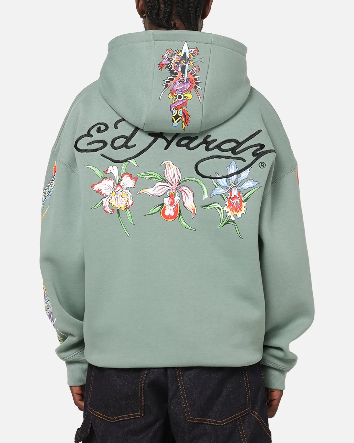 Ed Hardy Floral Zip Hoodie Sage sold by Culture Kings product image thumbnail 2
