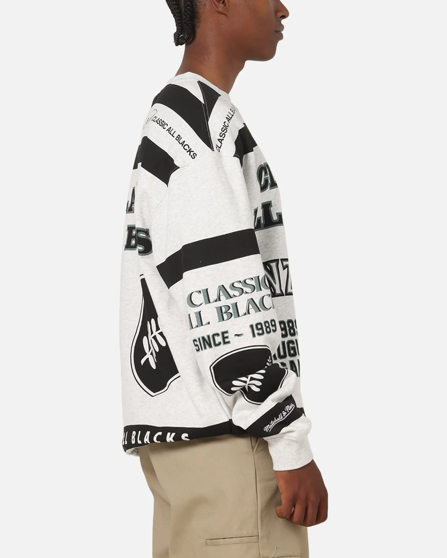 Mitchell & Ness All Blacks Rugby Union Classic Crewneck Silver Marle sold by Culture Kings product image thumbnail 5