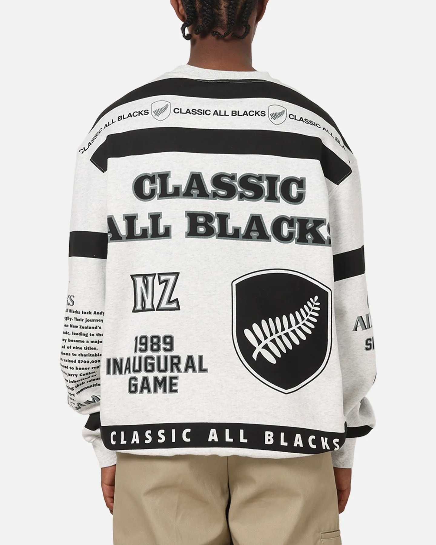 Mitchell & Ness All Blacks Rugby Union Classic Crewneck Silver Marle sold by Culture Kings product image thumbnail 2