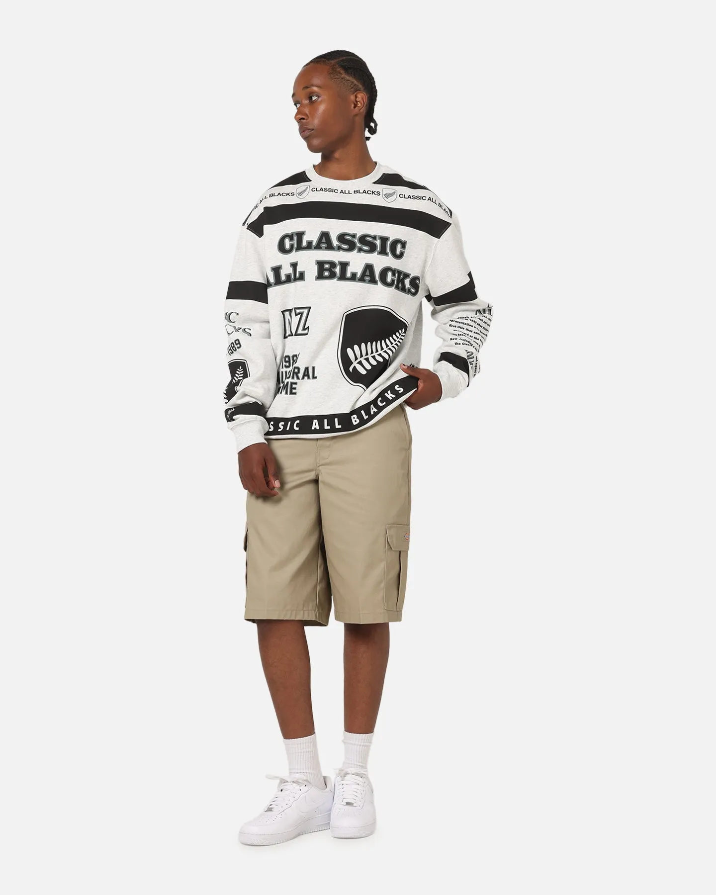 Mitchell & Ness All Blacks Rugby Union Classic Crewneck Silver Marle sold by Culture Kings product image thumbnail 4