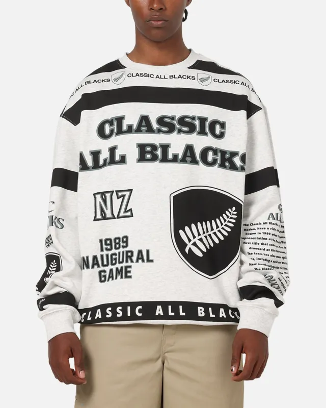 Mitchell & Ness All Blacks Rugby Union Classic Crewneck Silver Marle made by Mitchell & Ness