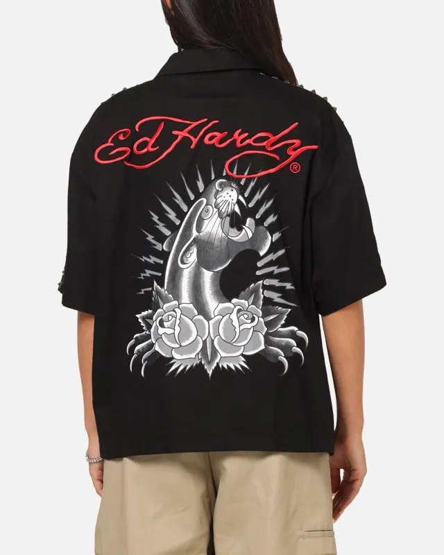 Ed Hardy Panther Stud Zip Shirt Black sold by Culture Kings