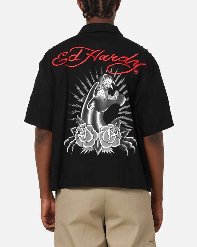 Ed Hardy Panther Stud Zip Shirt Black sold by Culture Kings