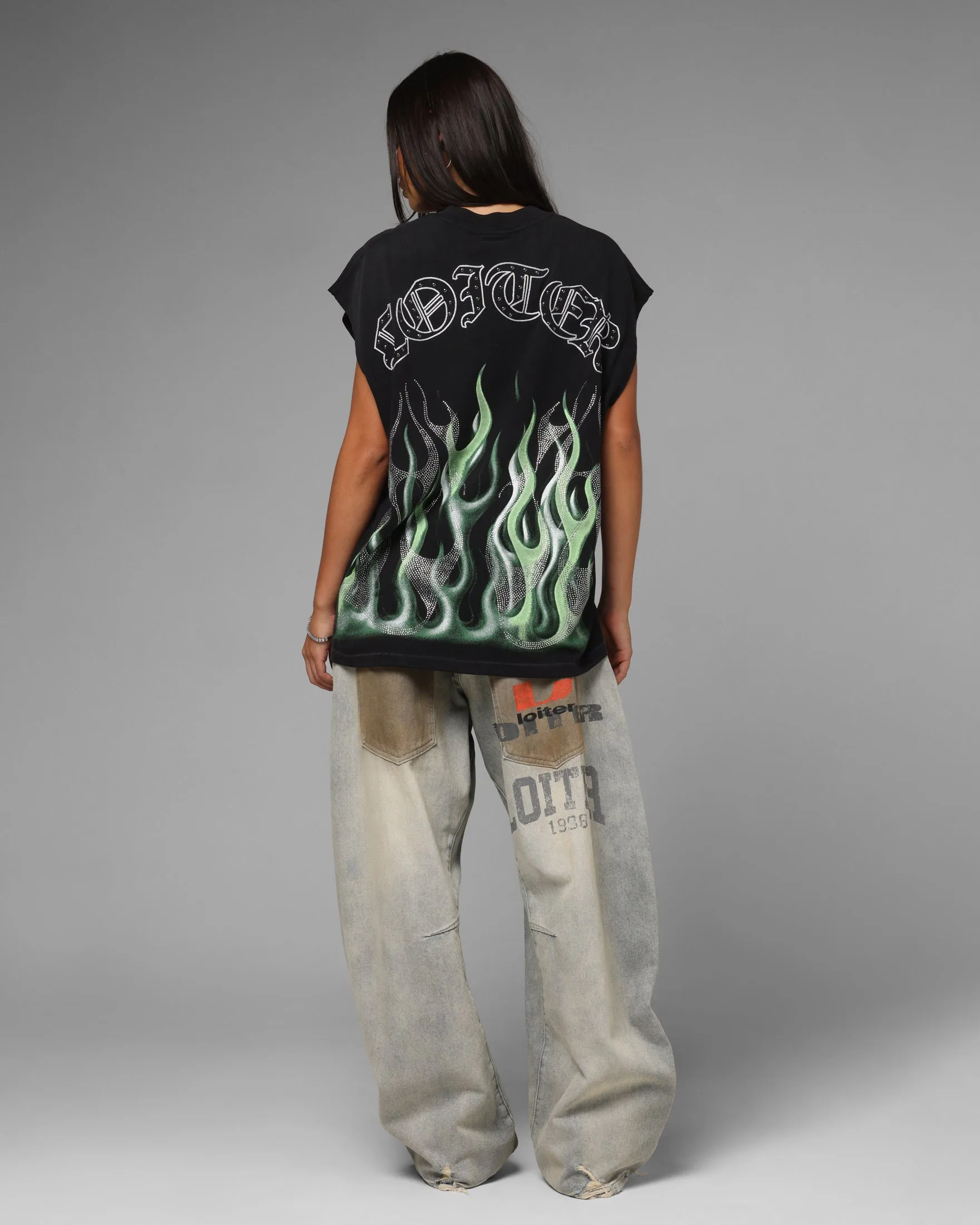 Loiter Inferno Muscle T-Shirt Black sold by Culture Kings product image thumbnail 4