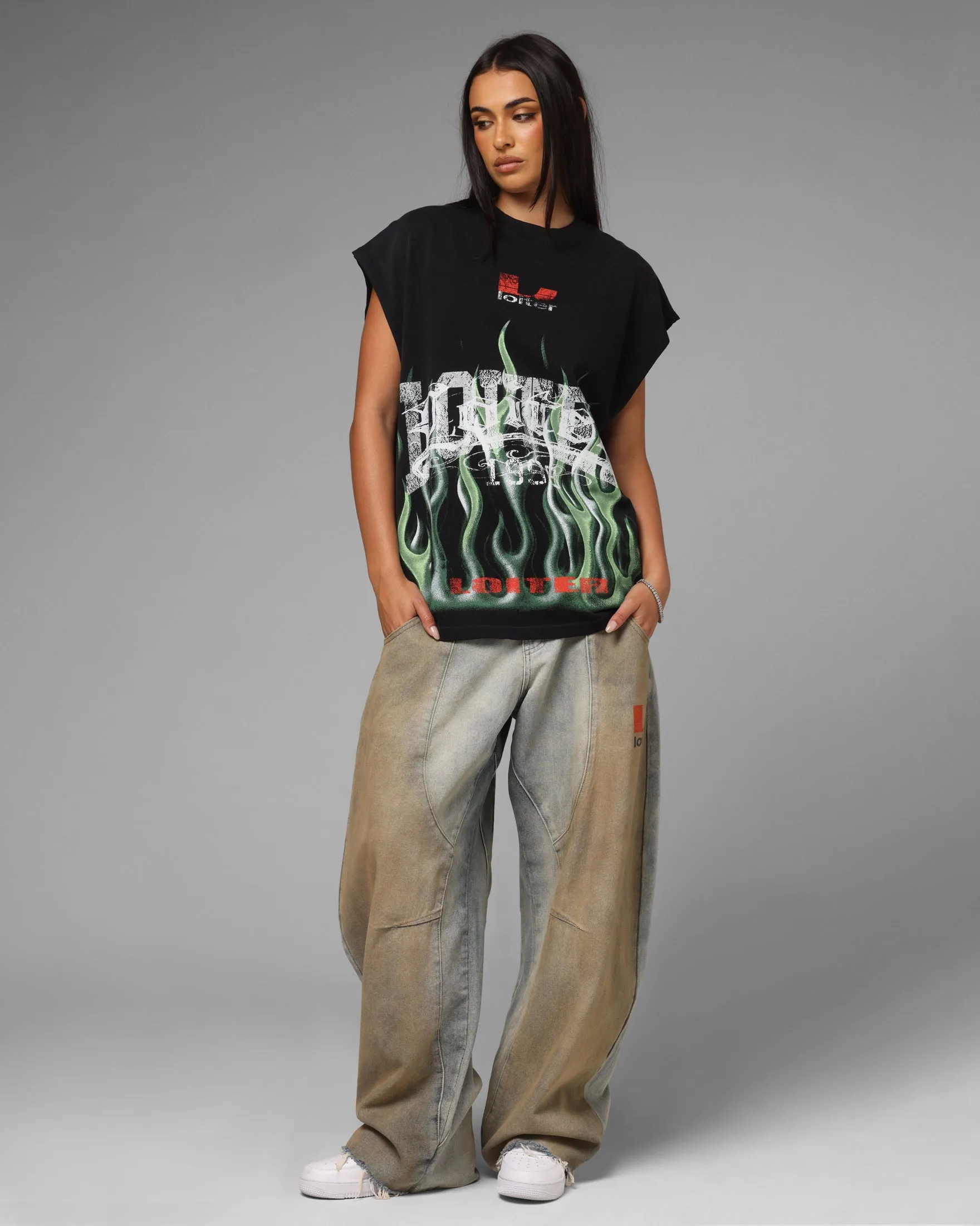 Loiter Inferno Muscle T-Shirt Black sold by Culture Kings product image thumbnail 3