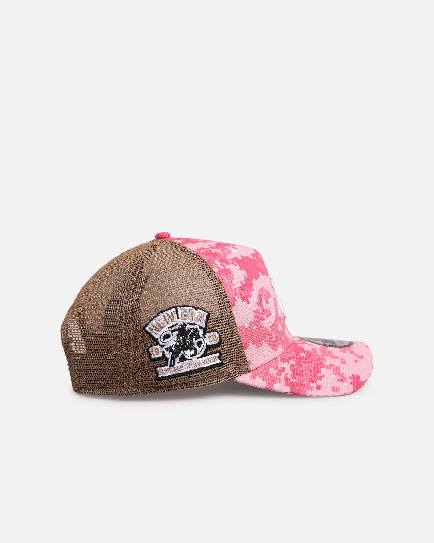 New Era New York Yankees 'Digi Camo' 9FORTY A-Frame Trucker Snapback Pink/White sold by Culture Kings product image thumbnail 3