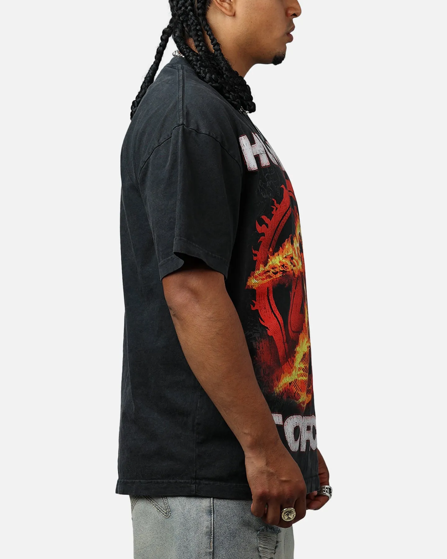 73Studio Marvel Fantastic Four Human Torch Fire Vintage T-Shirt Black Acidwash sold by Culture Kings product image thumbnail 4