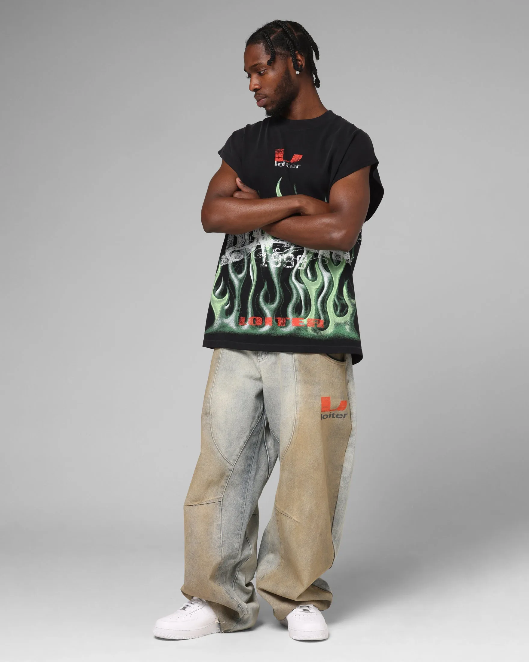 Loiter Inferno Muscle T-Shirt Black sold by Culture Kings product image thumbnail 3