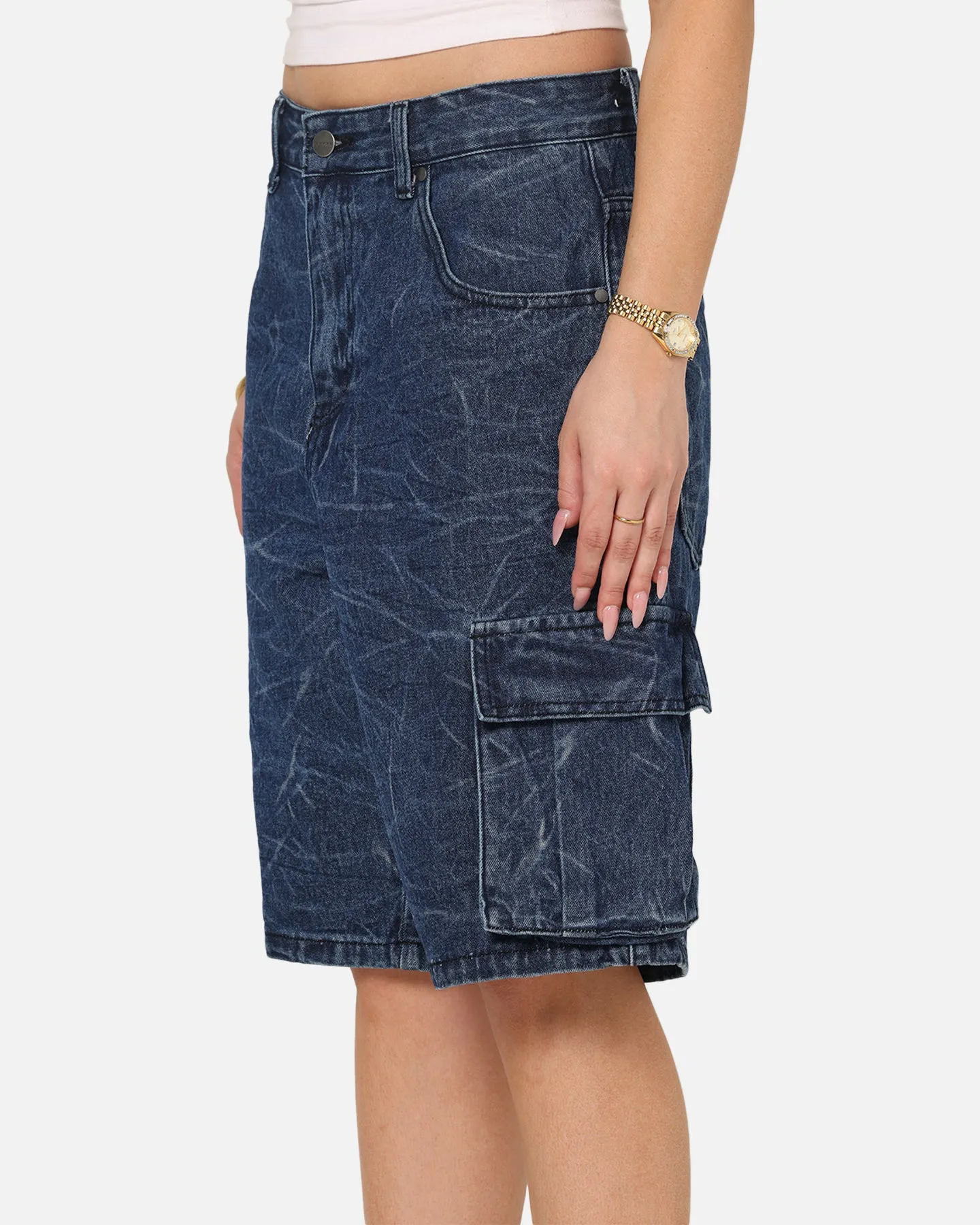 Saint Morta Denim Cargo Shorts Crinkle Stonewash sold by Culture Kings product image thumbnail 4