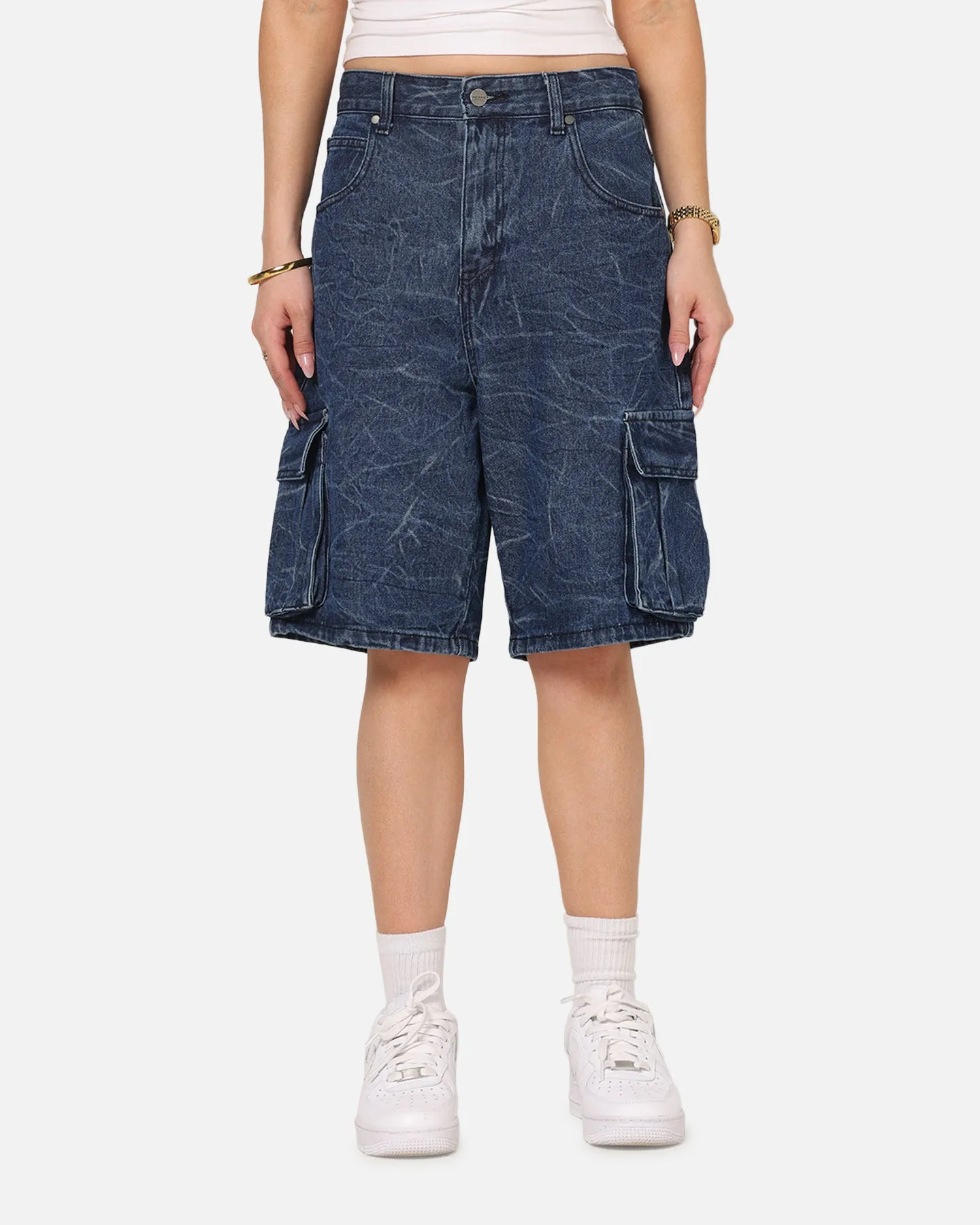Saint Morta Denim Cargo Shorts Crinkle Stonewash sold by Culture Kings product image thumbnail 5