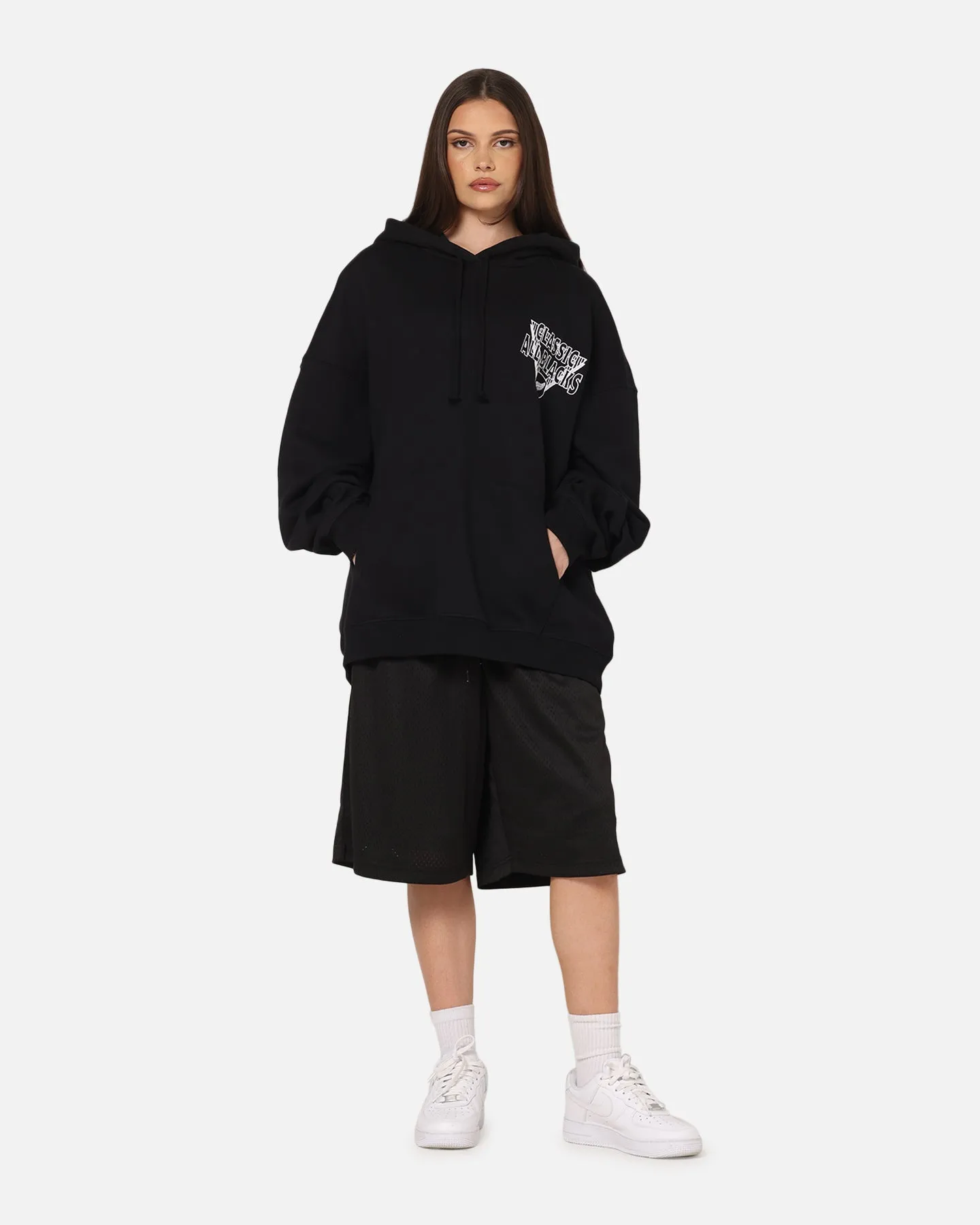 Mitchell & Ness All Blacks Rugby Union Classic Silver Fern Hoodie Solid Black sold by Culture Kings product image thumbnail 4