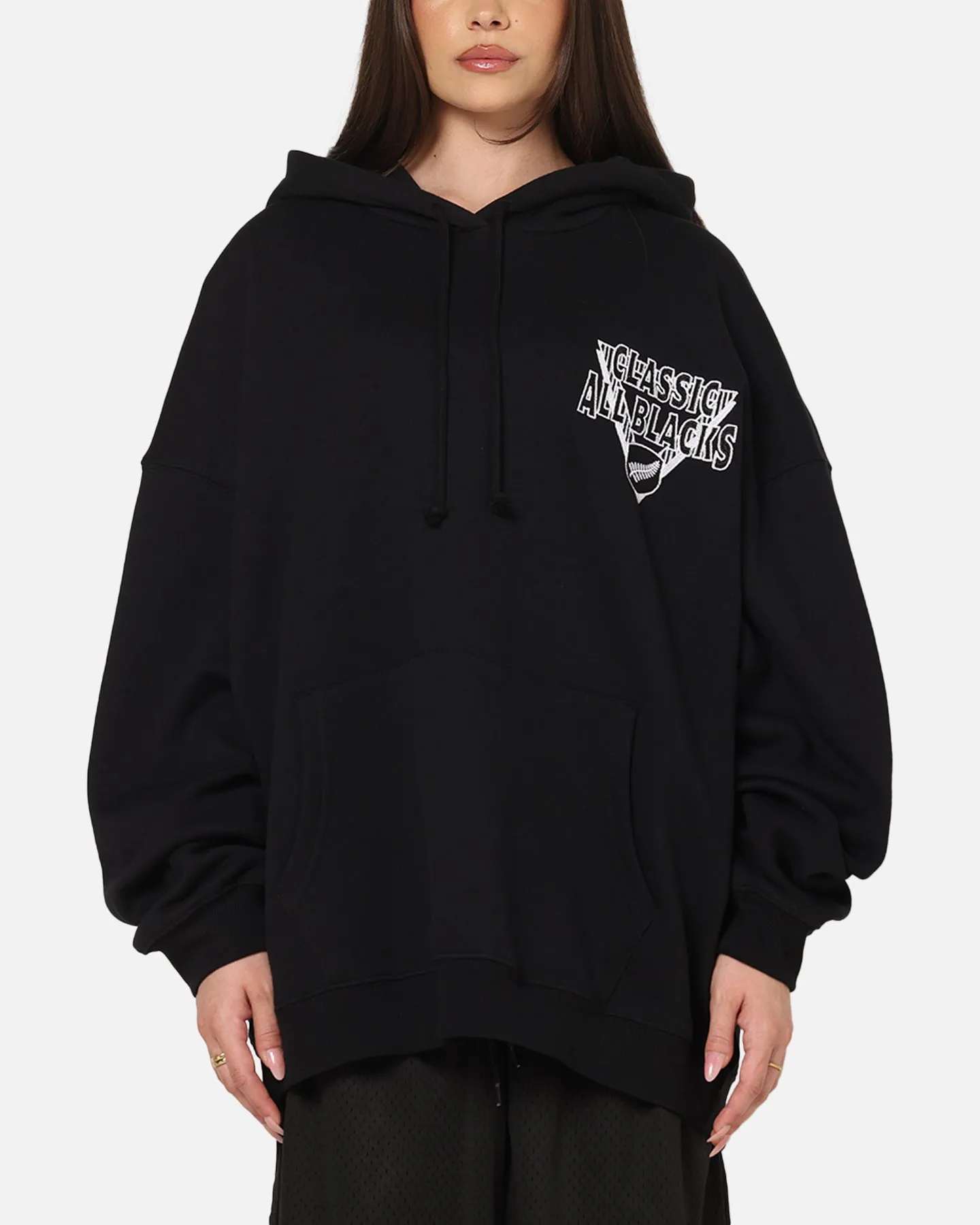 Mitchell & Ness All Blacks Rugby Union Classic Silver Fern Hoodie Solid Black sold by Culture Kings product image thumbnail 2