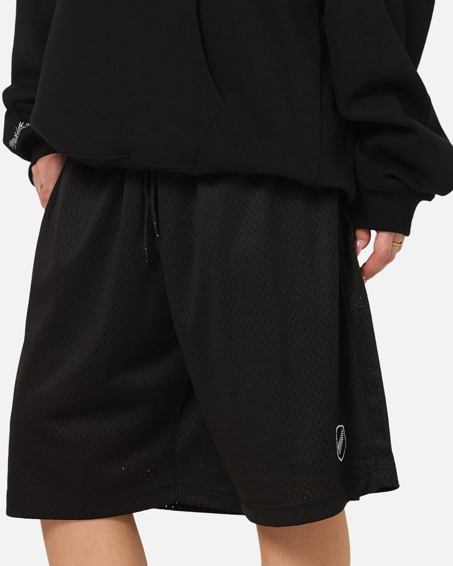 Mitchell & Ness All Black Rugby Union Classic Mesh Shorts Solid Black sold by Culture Kings product image thumbnail 3