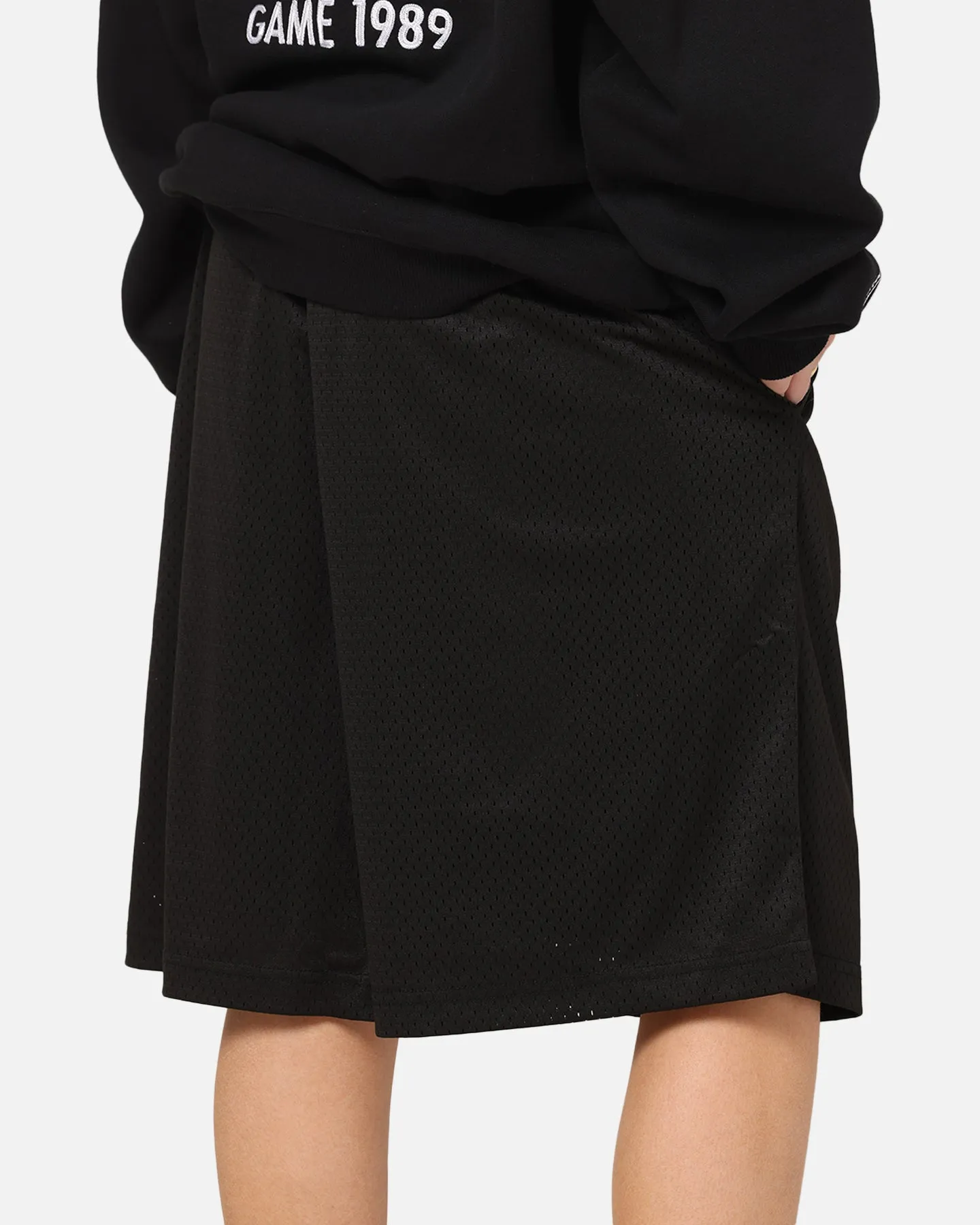 Mitchell & Ness All Black Rugby Union Classic Mesh Shorts Solid Black sold by Culture Kings product image thumbnail 4