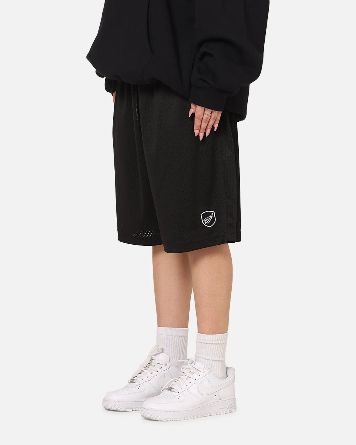 Mitchell & Ness All Black Rugby Union Classic Mesh Shorts Solid Black sold by Culture Kings