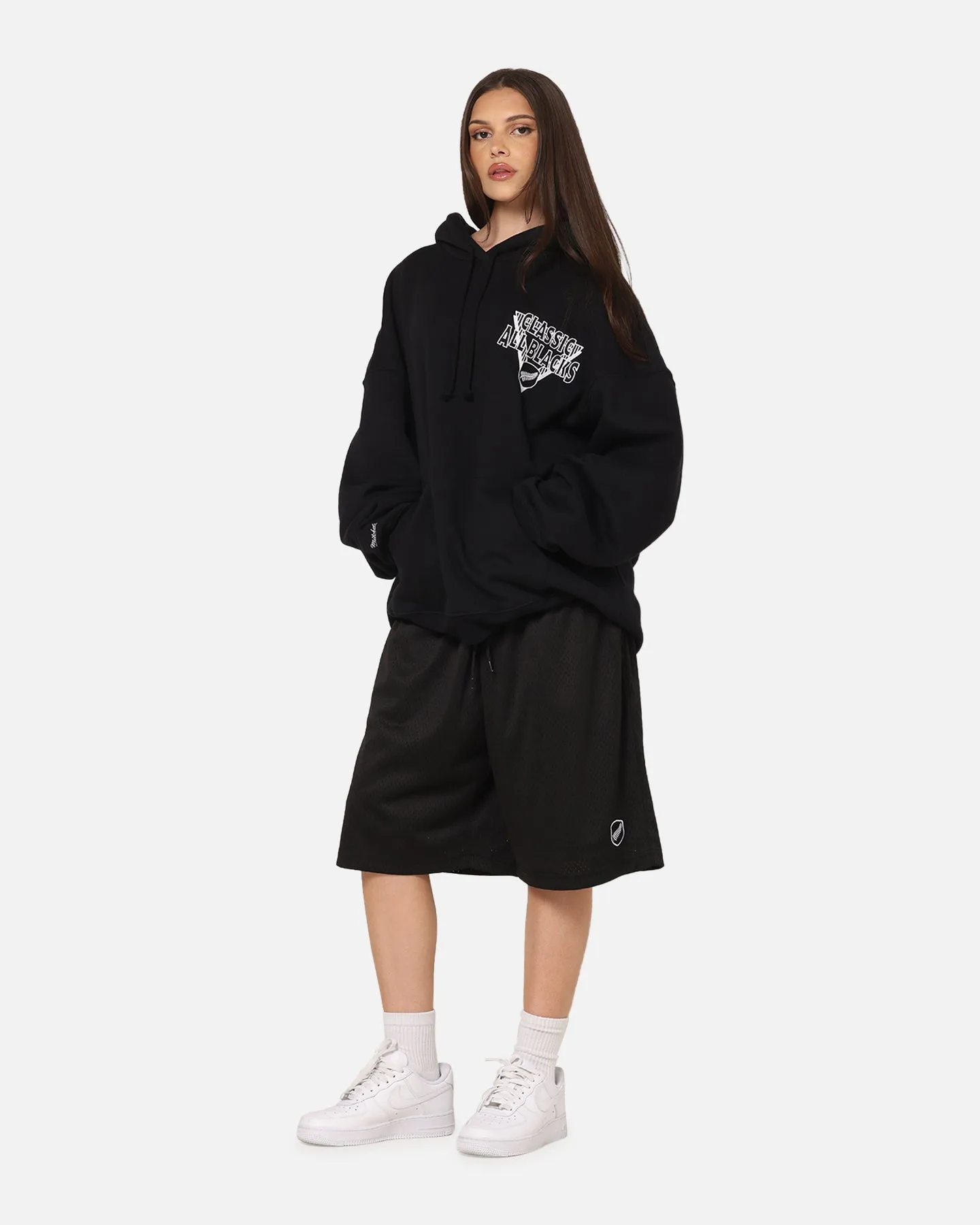 Mitchell & Ness All Black Rugby Union Classic Mesh Shorts Solid Black sold by Culture Kings product image thumbnail 2