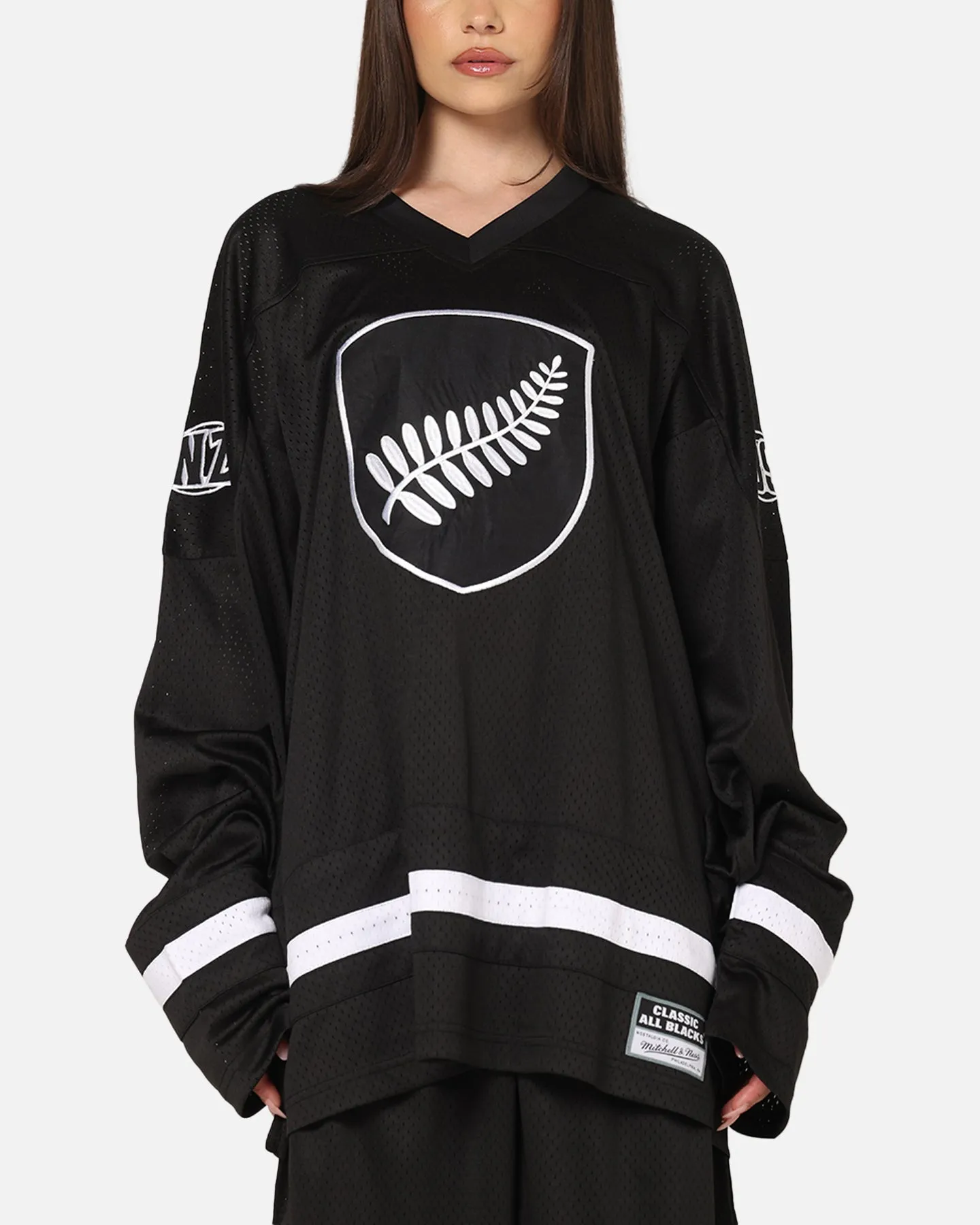 Mitchell & Ness All Blacks Rugby Union Classic Chrome Mesh Jersey Solid Black sold by Culture Kings