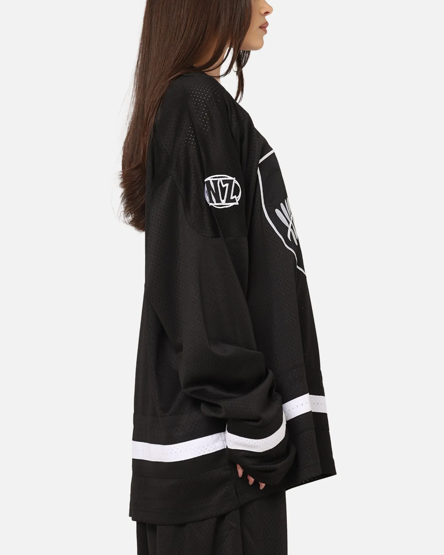 Mitchell & Ness All Blacks Rugby Union Classic Chrome Mesh Jersey Solid Black sold by Culture Kings product image thumbnail 5