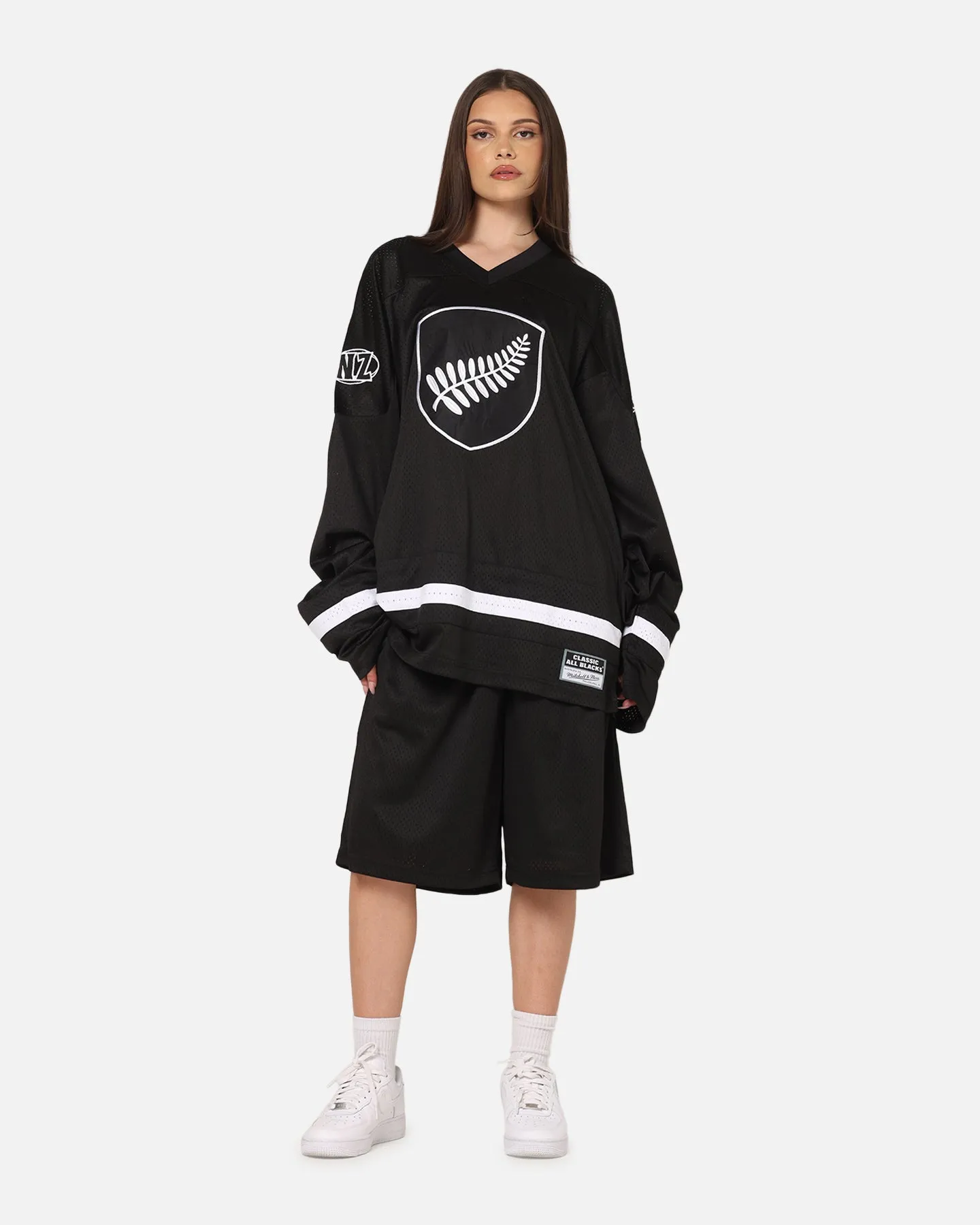 Mitchell & Ness All Blacks Rugby Union Classic Chrome Mesh Jersey Solid Black sold by Culture Kings product image thumbnail 3