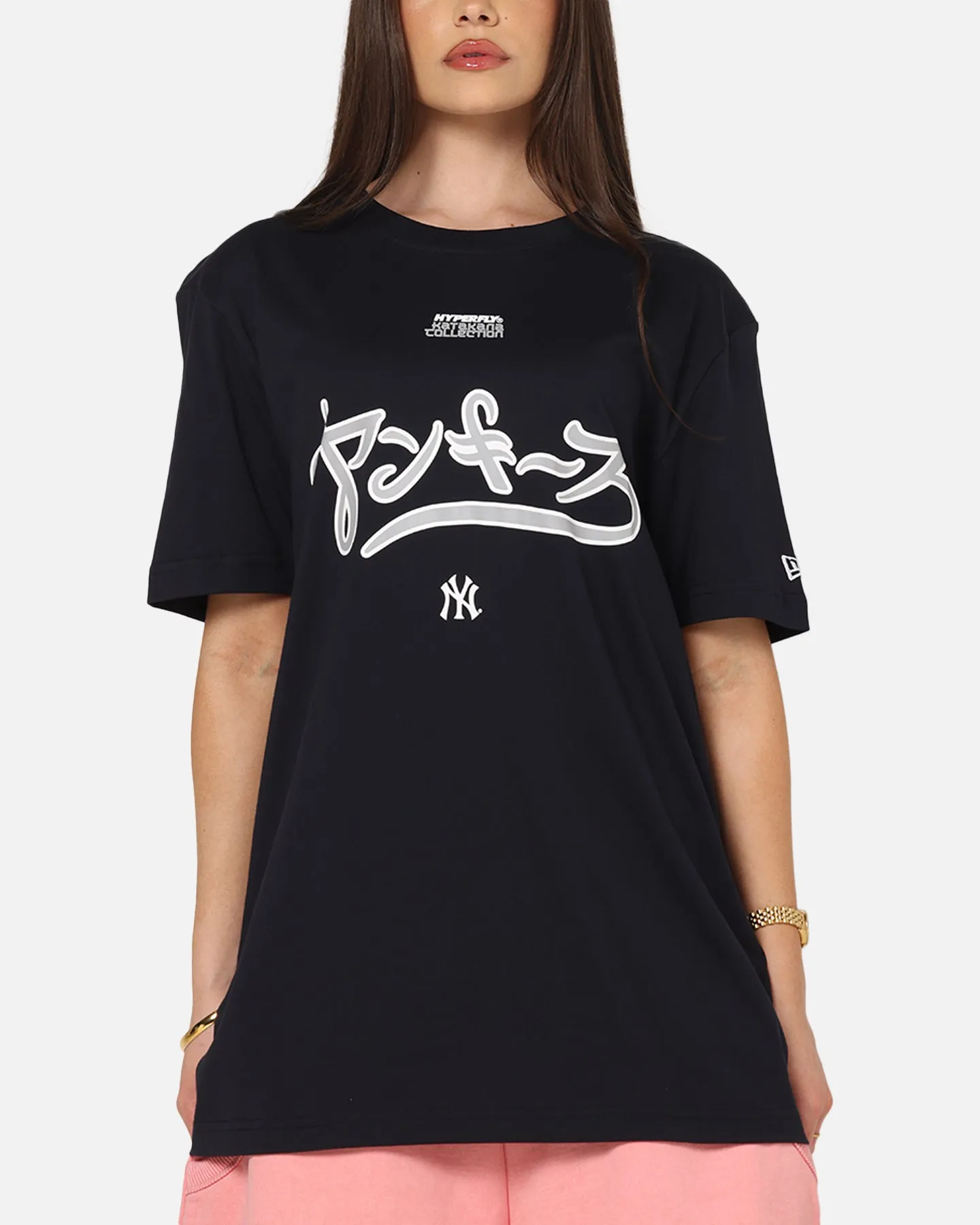 New Era New York Yankees 'Hyperfly Katakana x MLB' T-Shirt Navy sold by Culture Kings