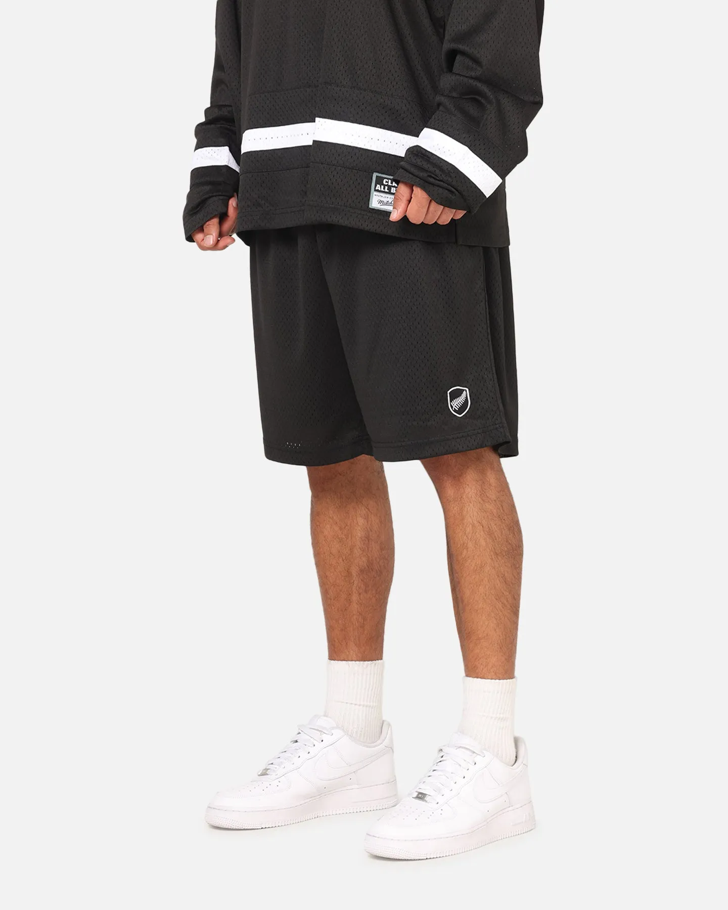 Mitchell & Ness All Black Rugby Union Classic Mesh Shorts Solid Black sold by Culture Kings
