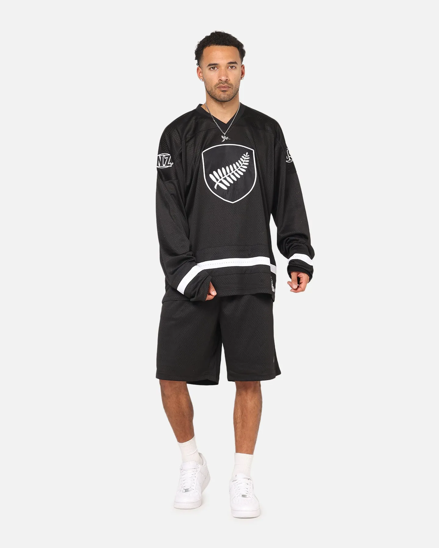 Mitchell & Ness All Black Rugby Union Classic Mesh Shorts Solid Black sold by Culture Kings product image thumbnail 2