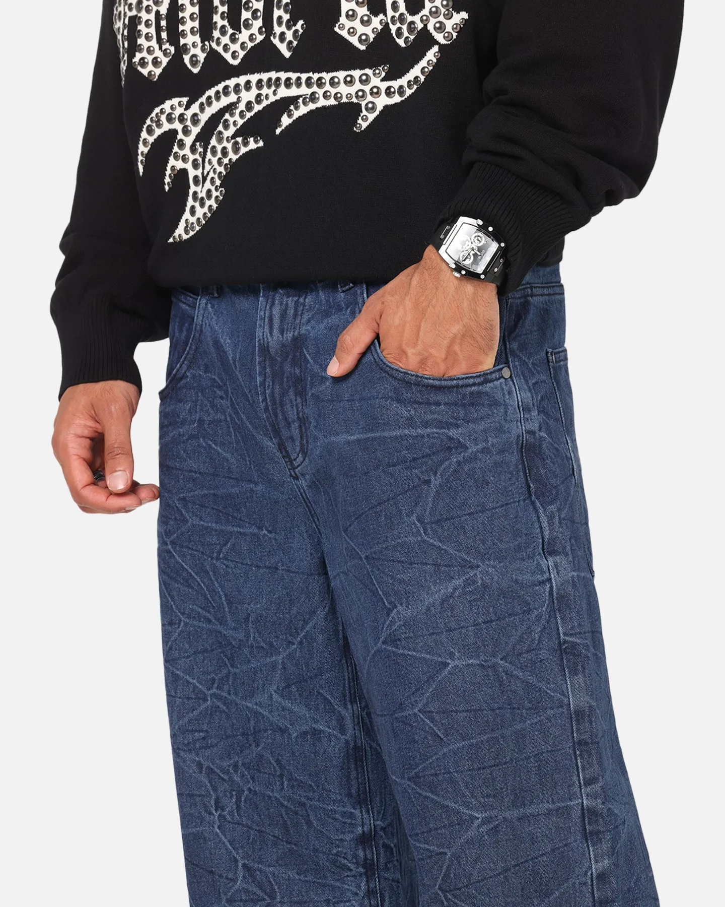 Saint Morta Amplus Jeans Crinkle Stonewash sold by Culture Kings product image thumbnail 3