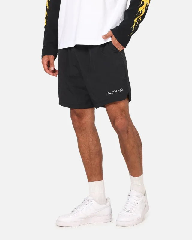 Saint Morta Scription Nylon Shorts Black sold by Culture Kings