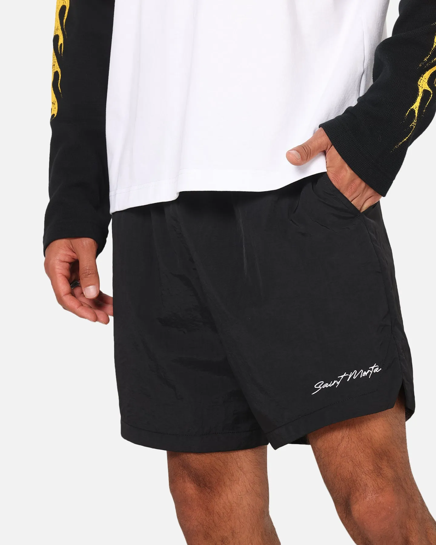 Saint Morta Scription Nylon Shorts Black sold by Culture Kings product image thumbnail 3