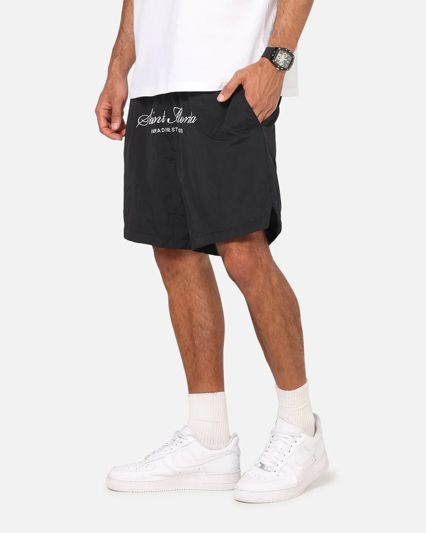 Saint Morta Saint Studios Logo Nylon Shorts Black sold by Culture Kings product image thumbnail 5