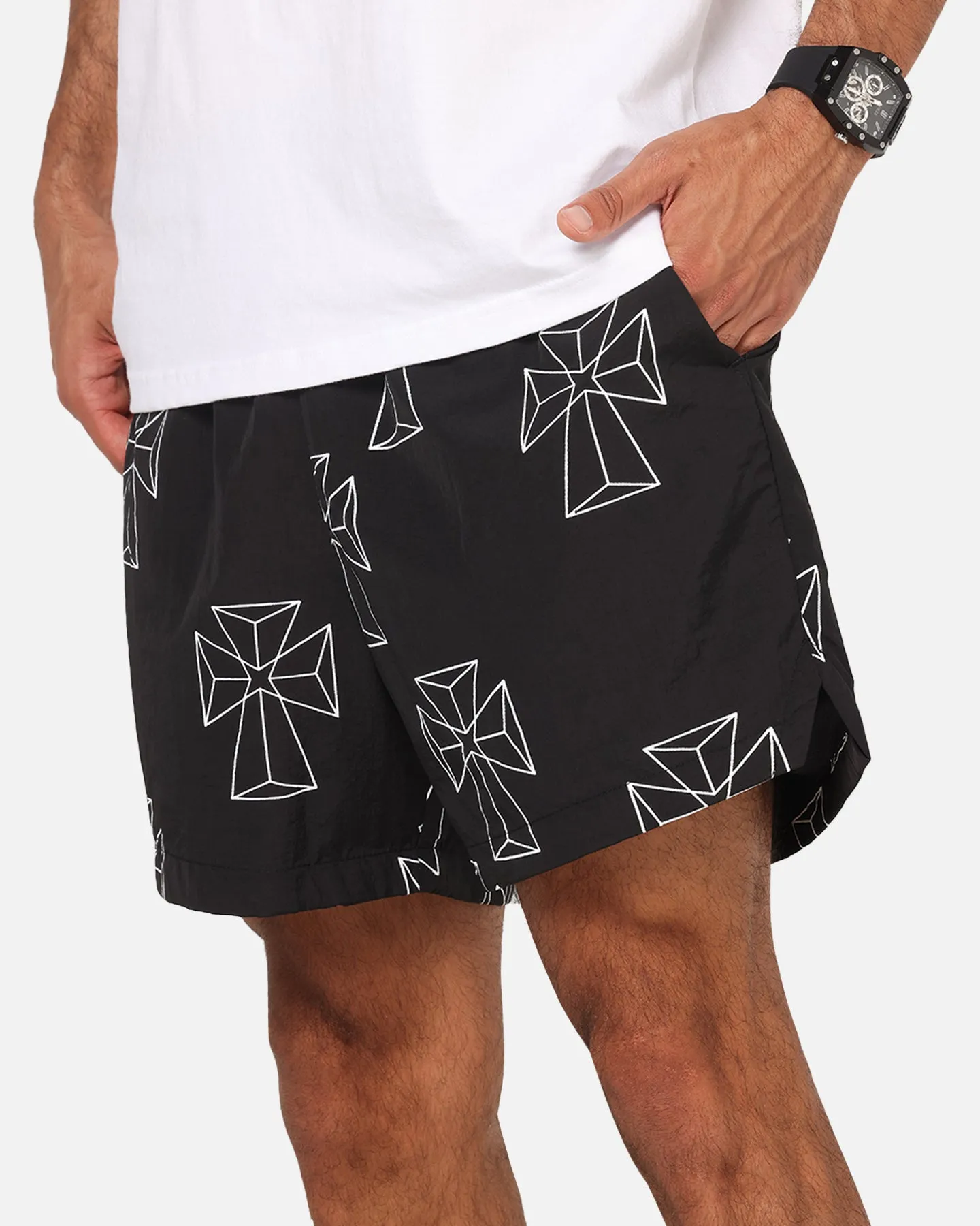 Saint Morta Holy Tide Beach Shorts Black sold by Culture Kings product image thumbnail 3