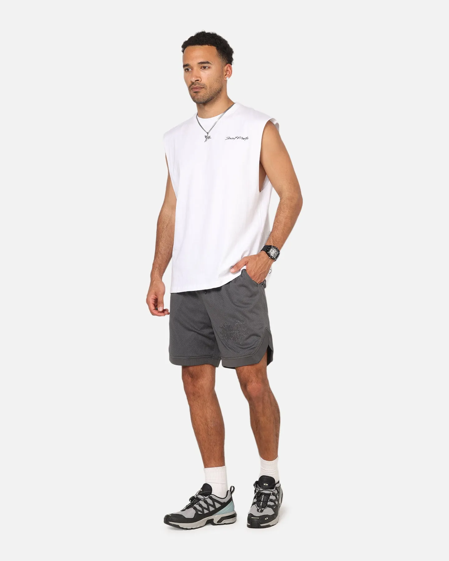 Saint Morta Crested Wing Basketball Shorts Grey sold by Culture Kings product image thumbnail 2