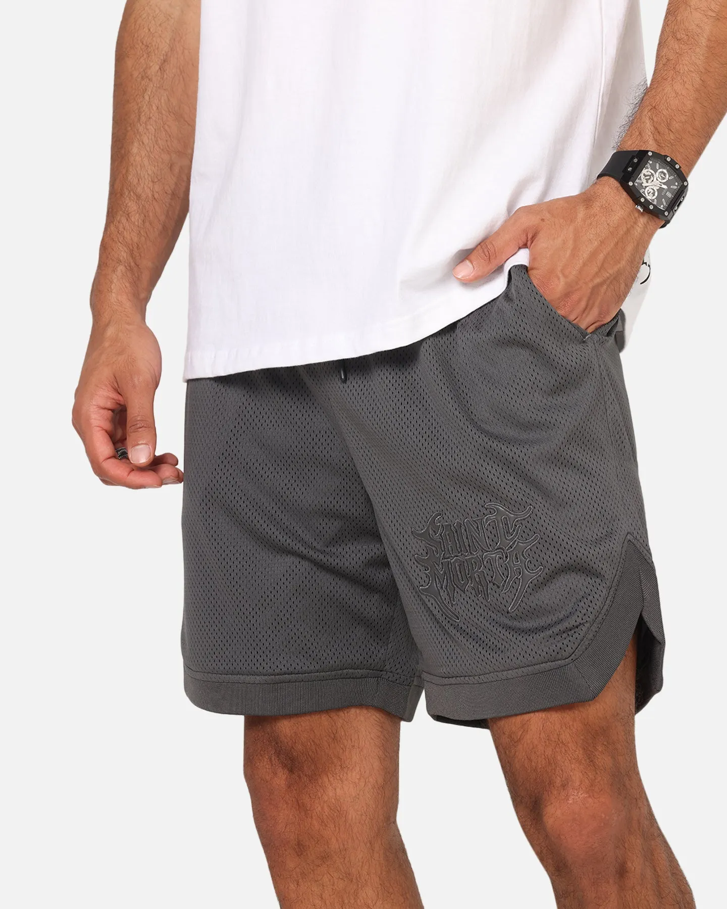 Saint Morta Crested Wing Basketball Shorts Grey sold by Culture Kings product image thumbnail 3