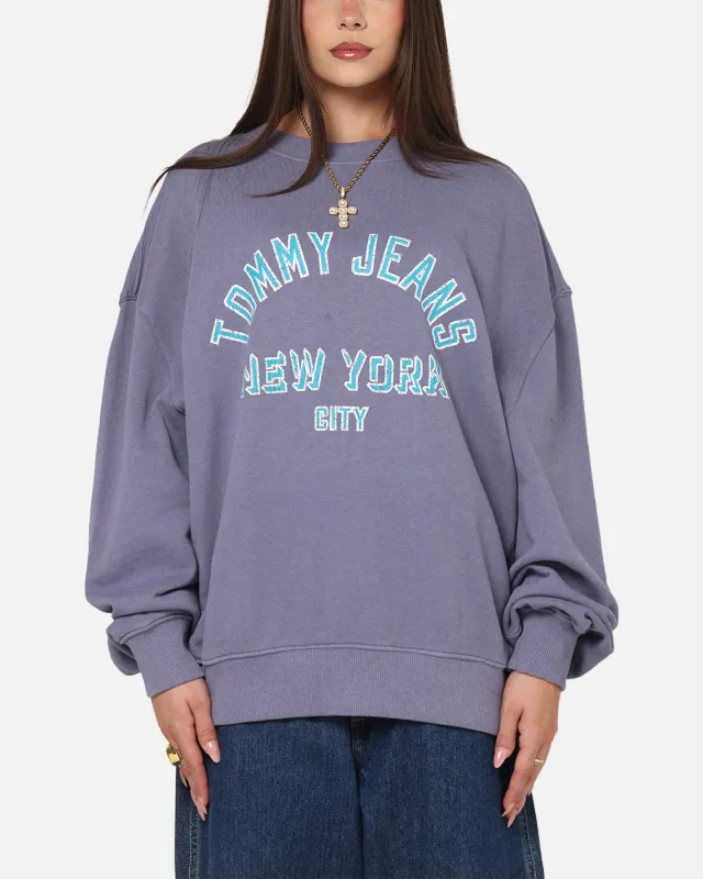 Tommy Jeans Cropped Overdyed Varsity Crewneck Washed Blue sold by Culture Kings