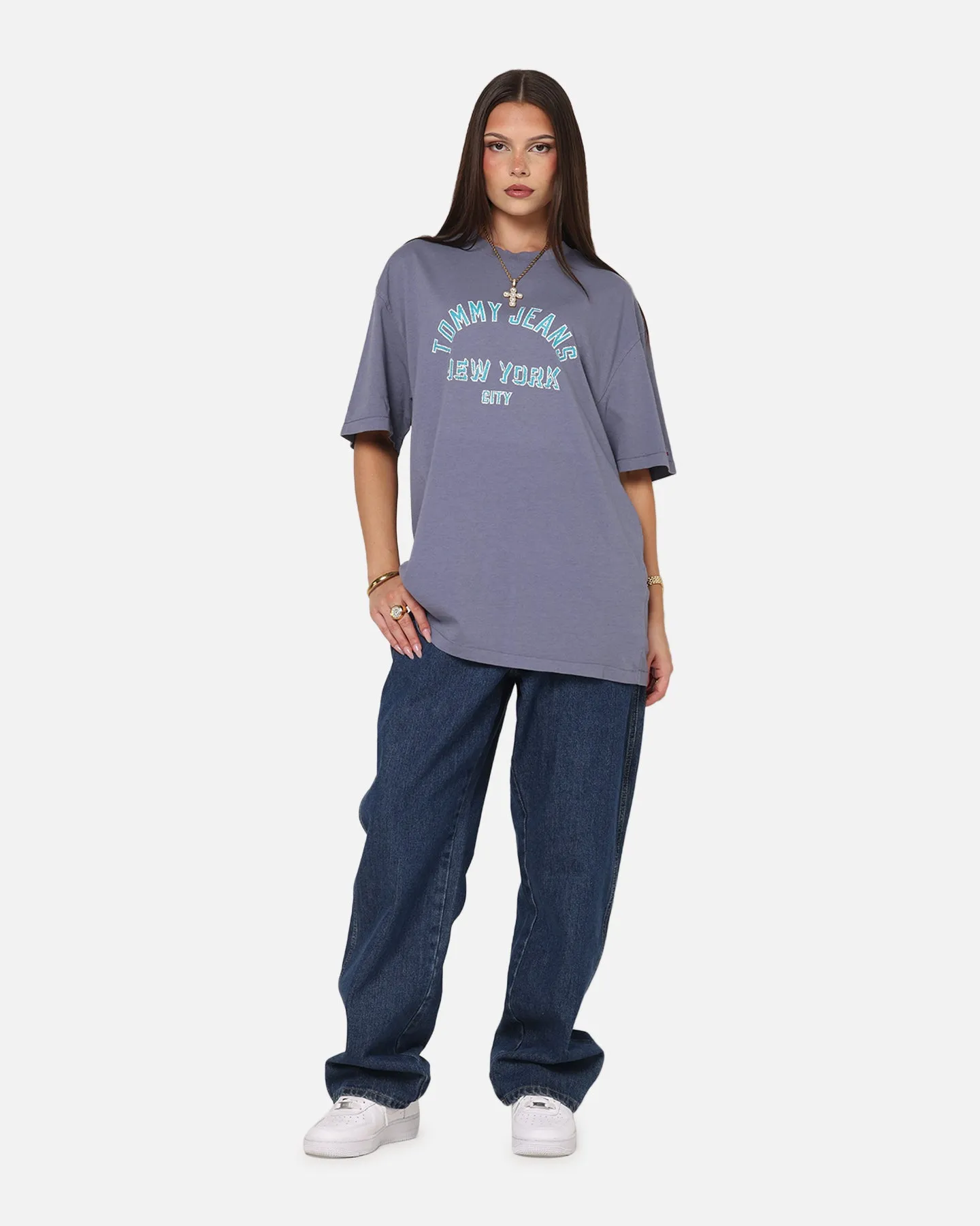 Tommy Jeans Relax Overdyed Varsity T-Shirt Washed Blue sold by Culture Kings product image thumbnail 2