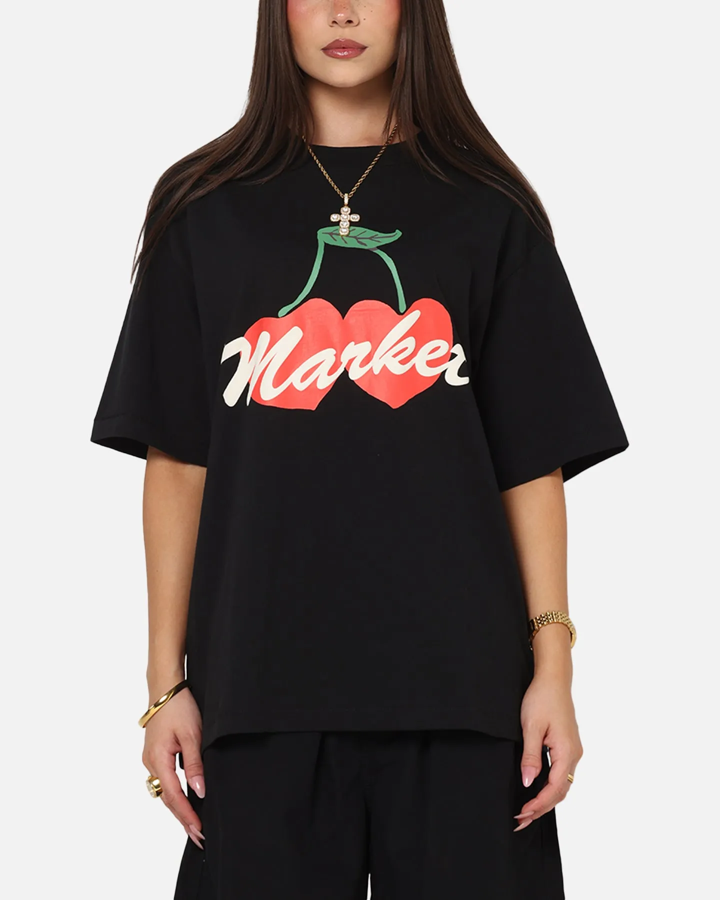 Market Double Cherries T-Shirt Black sold by Culture Kings