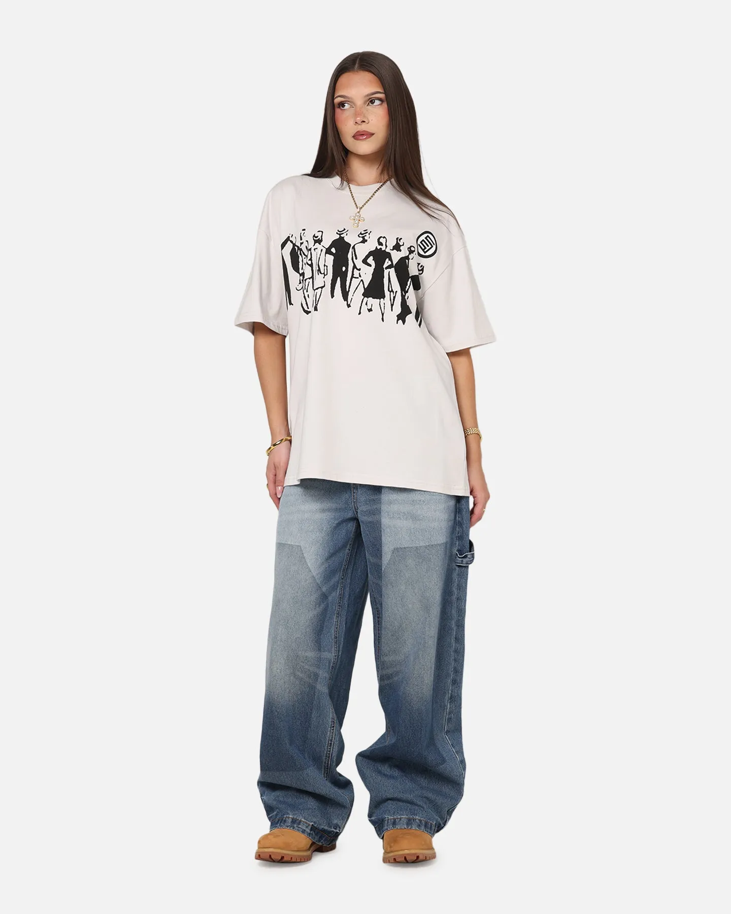 S Double People Stripe T-Shirt Pigment Grey sold by Culture Kings product image thumbnail 4