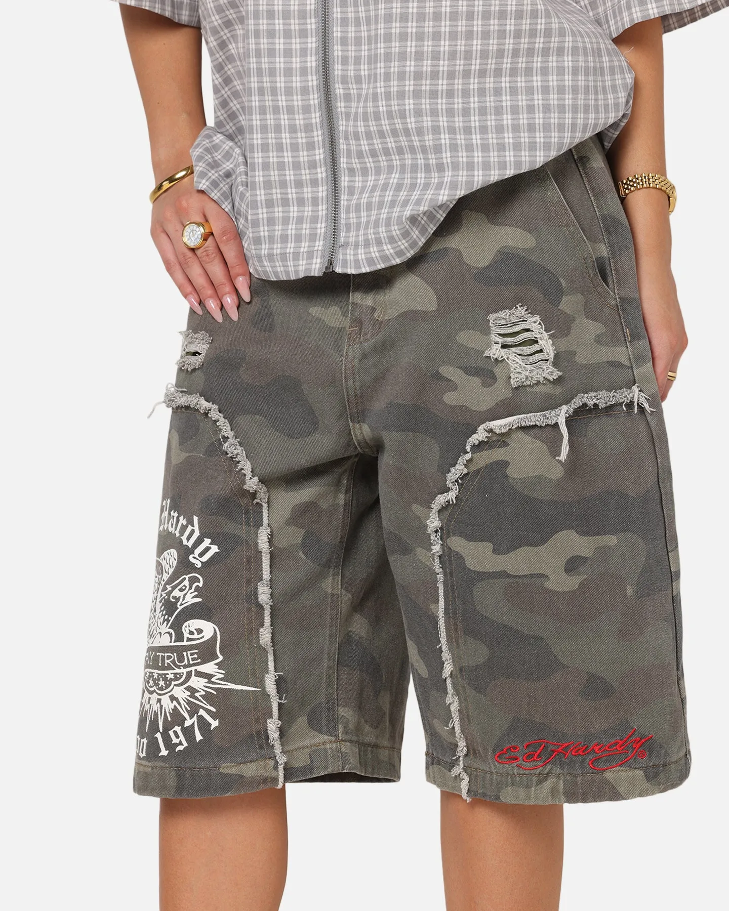 Ed Hardy Distress Camo Carpenter Jorts Camo sold by Culture Kings product image thumbnail 3