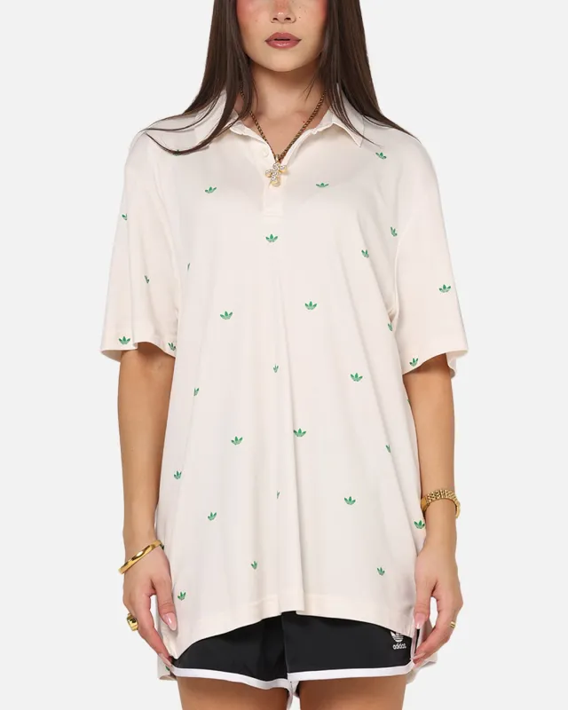 Adidas Originals Printed Trefoil Polo T-Shirt Chalk White sold by Culture Kings