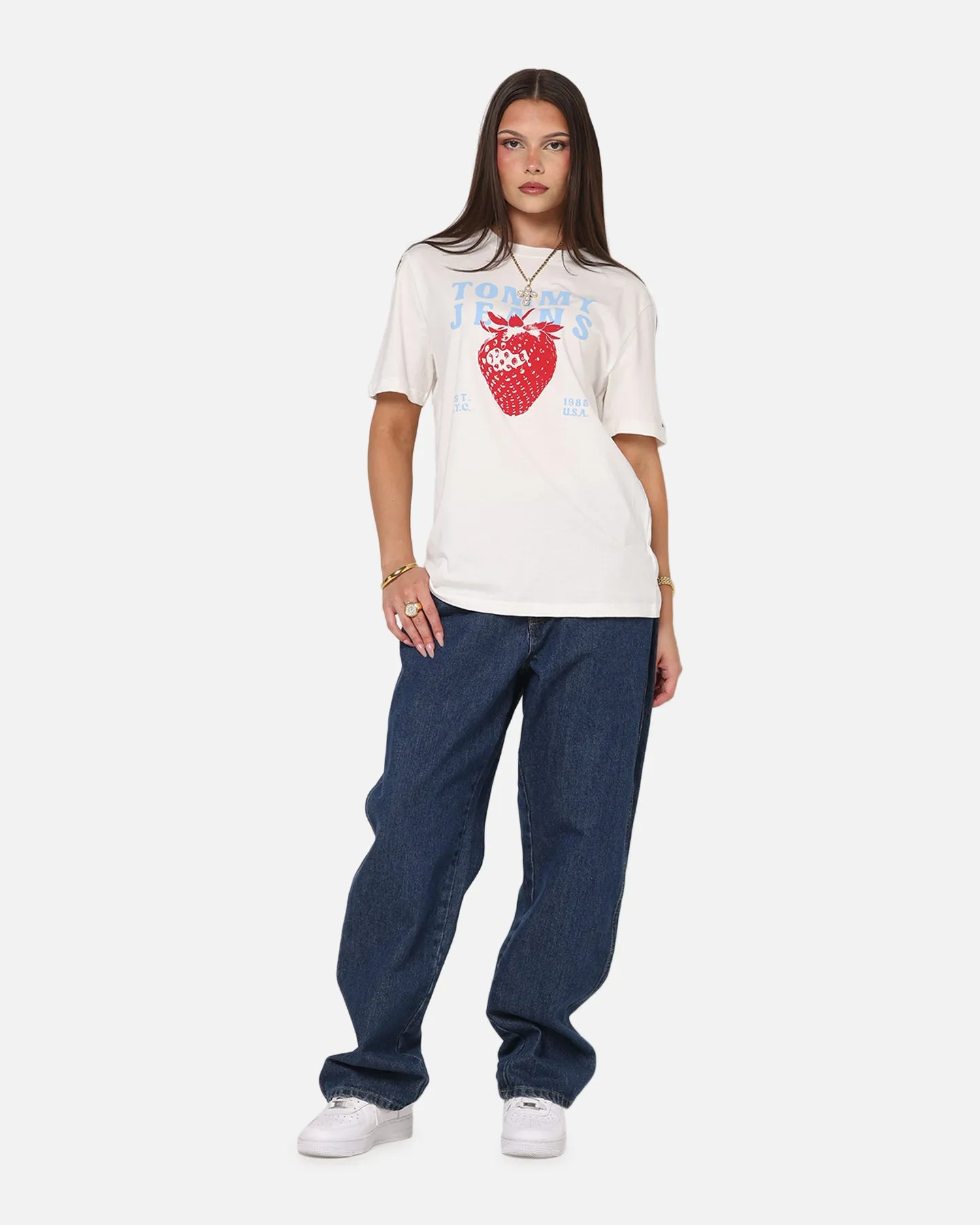 Tommy Jeans Women's TJW Strawberry T-Shirt Ecru sold by Culture Kings product image thumbnail 2