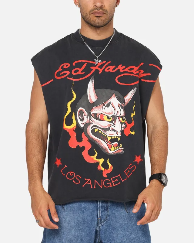 Ed Hardy Distressed Demon Muscle T-Shirt Black made by Ed Hardy