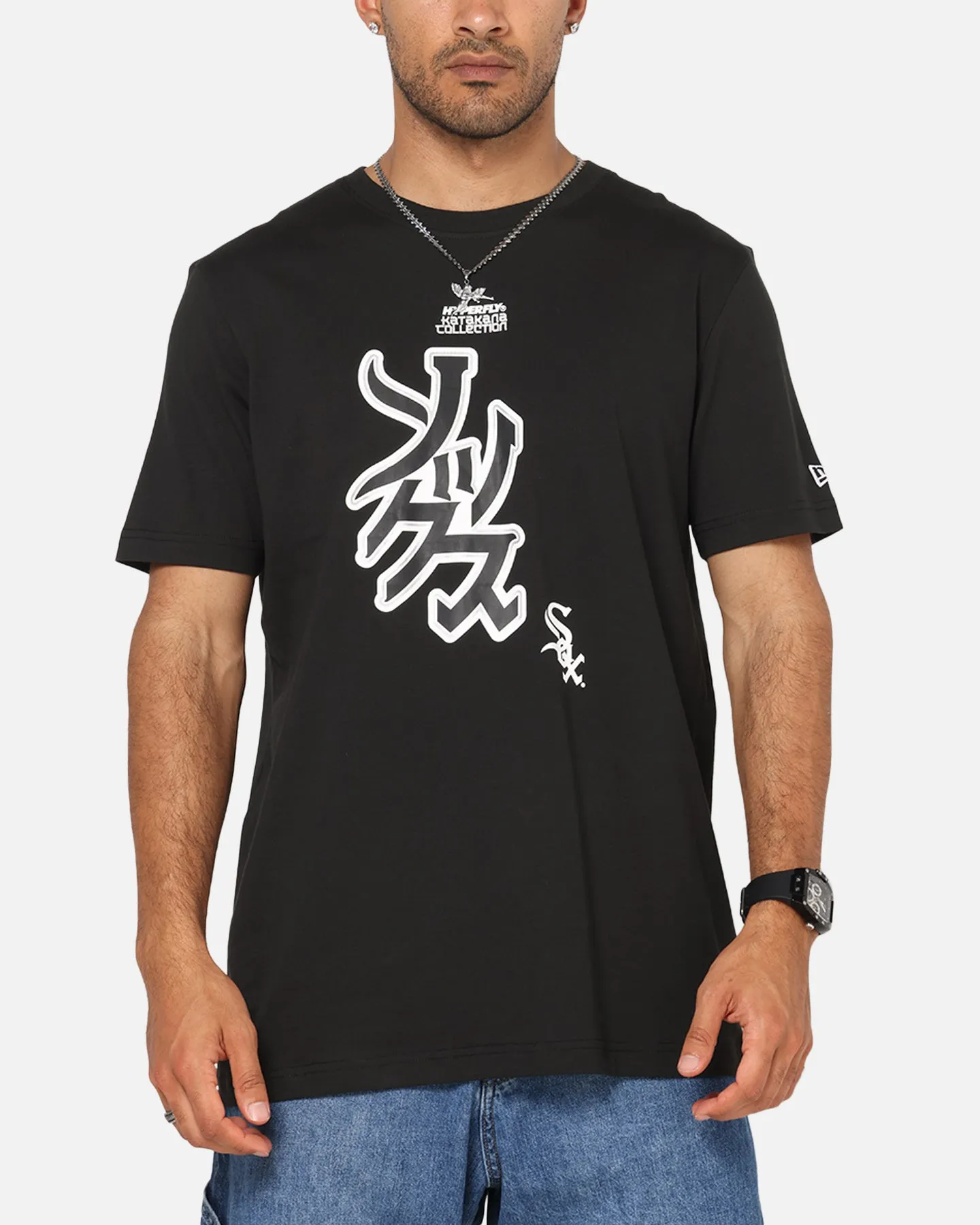 New Era Chicago White Sox 'Hyperfly Katakana x MLB' T-Shirt Black sold by Culture Kings