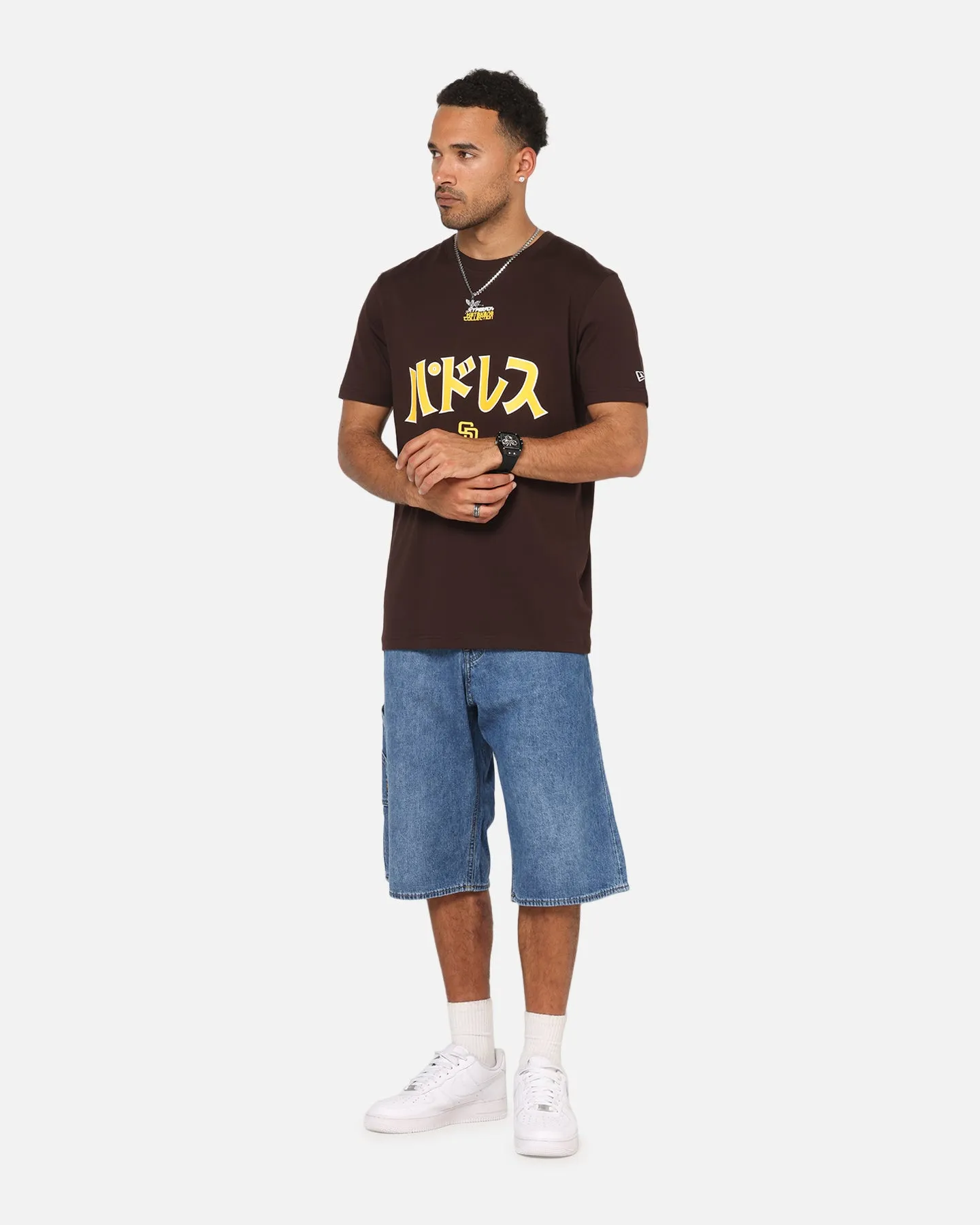 New Era San Diego Padres 'Hyperfly Katakana x MLB' T-Shirt Dark Brown sold by Culture Kings product image thumbnail 2