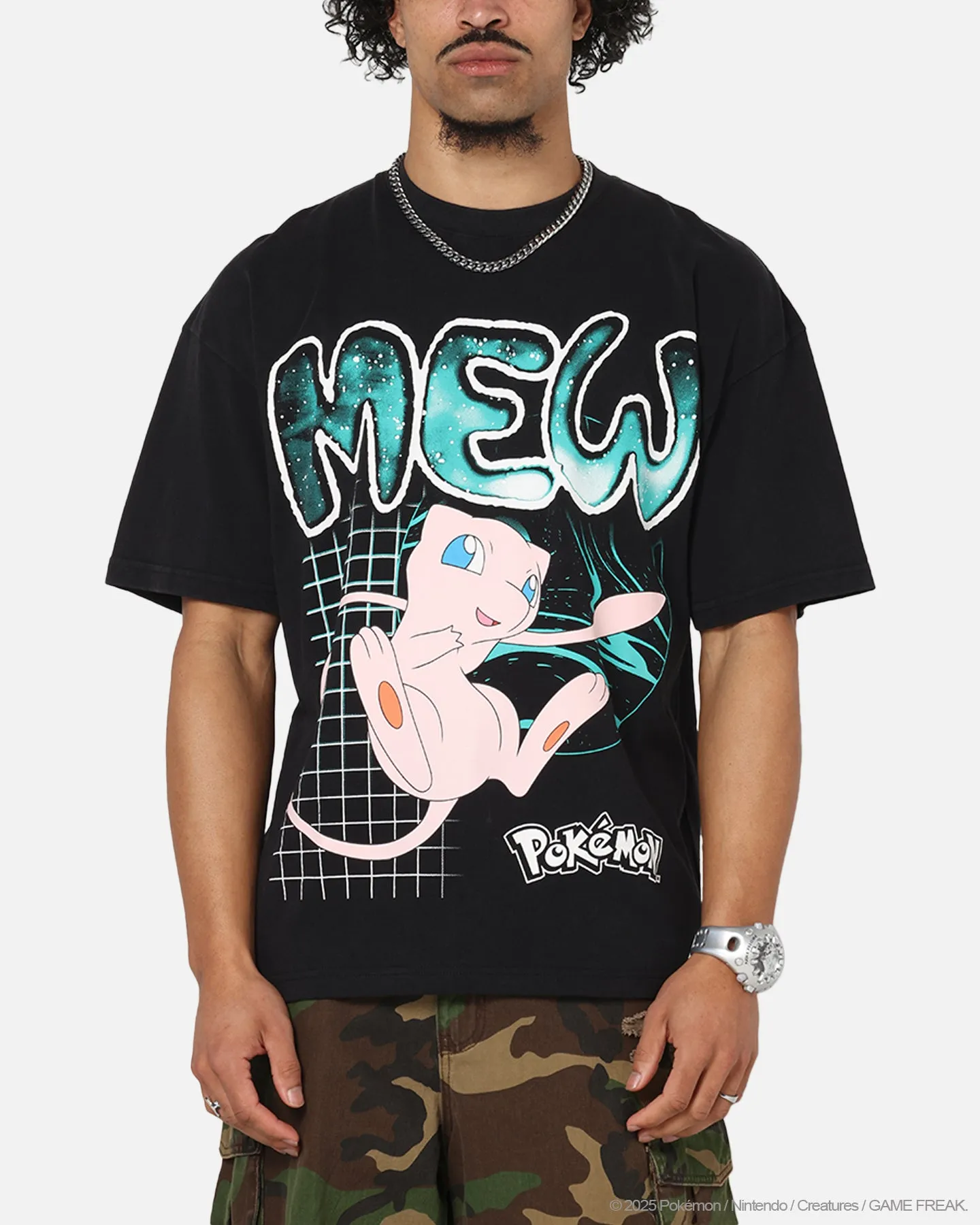 The Pokémon Collection By 73Studio Mew T-Shirt Black Acidwash sold by Culture Kings