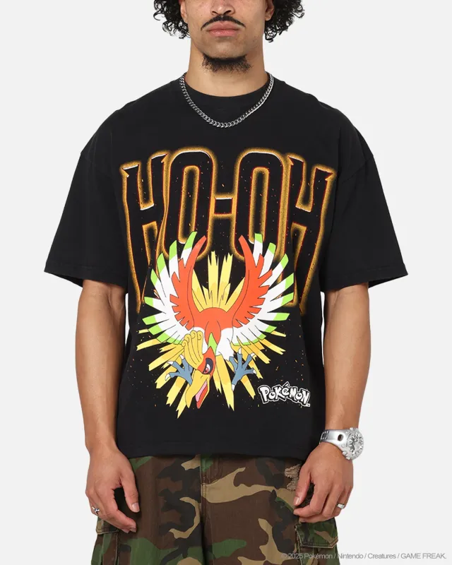 The Pokémon Collection By 73Studio Ho-Oh T-Shirt Black Acidwash sold by Culture Kings